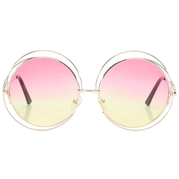 FARRAH PINK OMBRÉ RETRO 70’s OVERSIZED SHADES *NEW - Picture 5 of 7